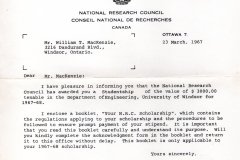 NRC-Studentship-Award-3000-University-of-Windsor-1967-68