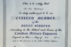 Order of the Pukka Sapper - upside down beer drinker award - Army Officers Mess - 14FEB80